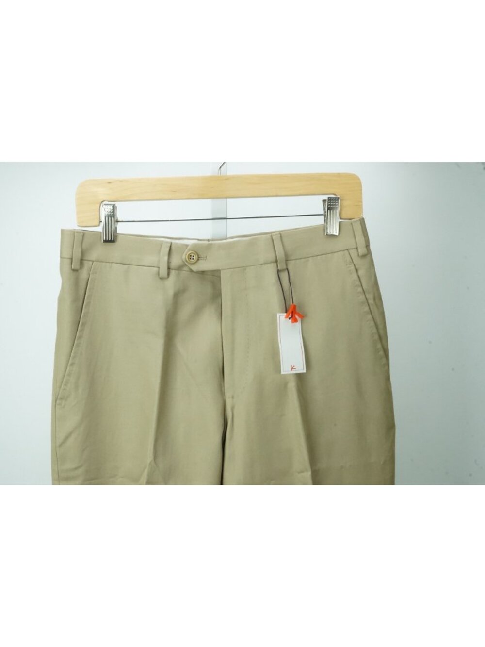 Isaia Khaki Beige 100% Cotton Mens Chino Pants Sz 44 EU BRAND NEW